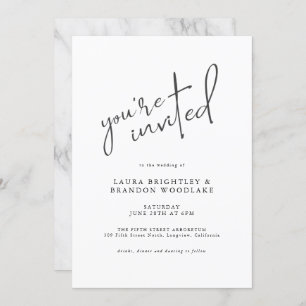 Modern Script You're Invited to our Wedding Invitation