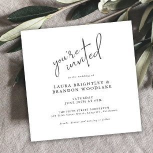 Modern Script You're Invited to our Wedding Invitation