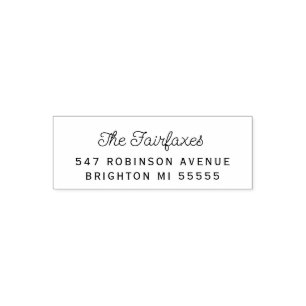 Modern Scripting Return Address Self-inking Stamp