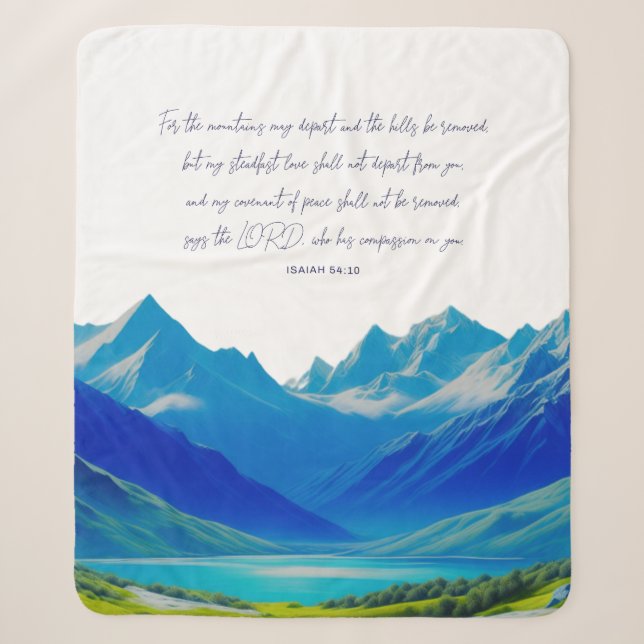 Modern Scripture Isaiah 54:10 Sherpa Blanket (Front)