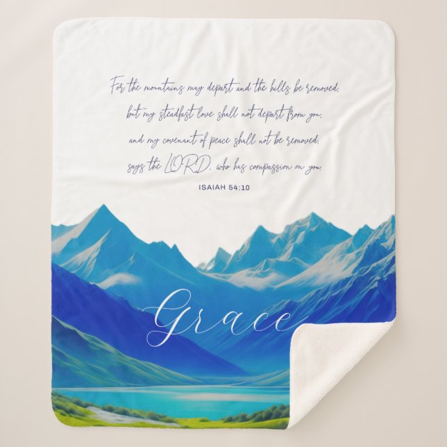 Modern Scripture Isaiah 54:10 Sherpa Blanket (Front)