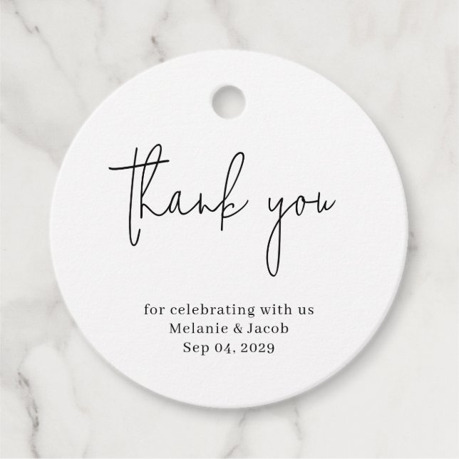 Modern Scripture Wedding  Round Favour Tags (Front)