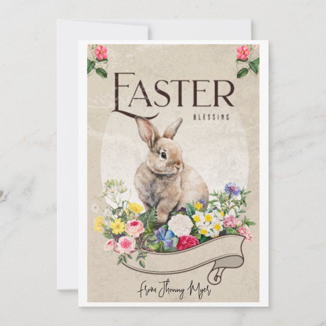 modern scropt easter blessing cards (Front)