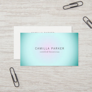 Modern Sea Green and Pink Minimalistic Business Card