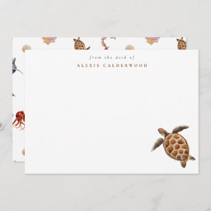 Modern Sea Turtle Personalised Card