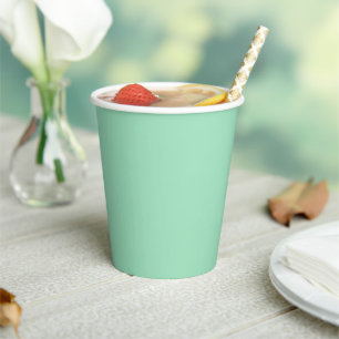 Modern Seafoam Green Plain Solid Colour Paper Cups
