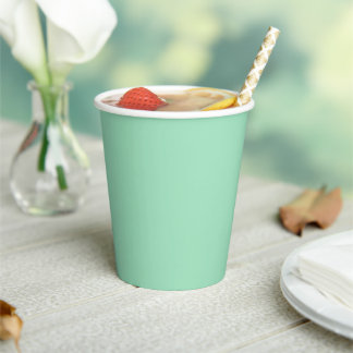 Modern Seafoam Green Plain Solid Colour Paper Cups