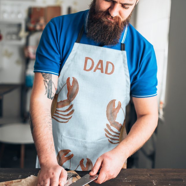 Modern Seafood Lobster Chef Trendy Dad Apron (Creator Uploaded)