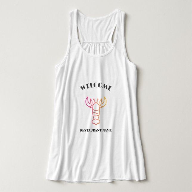 Modern seafood welcome crawfish Lobster Name Singlet (Design Front)
