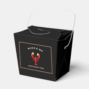 Modern seafood welcome Lobster lime custom name Favour Box