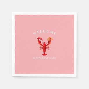 Modern seafood welcome Lobster sushi custom name Napkin