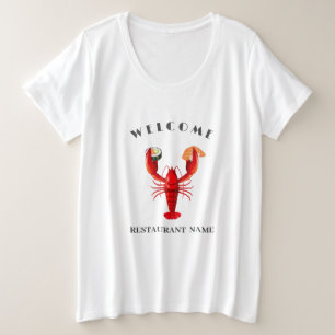 Modern seafood welcome Lobster sushi custom name Plus Size T-Shirt