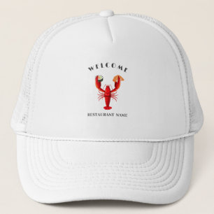 Modern seafood welcome Lobster sushi custom name Trucker Hat