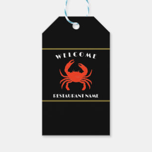 Modern seafood welcome red Crab custom Personalise Gift Tags