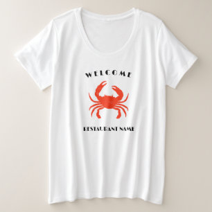 Modern seafood welcome red Crab custom Personalise Plus Size T-Shirt