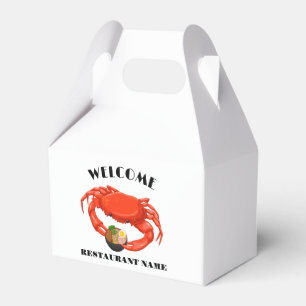 Modern seafood welcome red Crab ramen custom name Favour Box