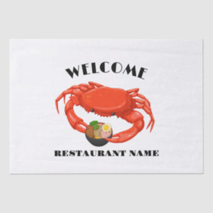 Modern seafood welcome red Crab ramen custom name Tissue Paper
