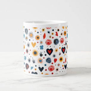 Modern Seamless Batik Pattern Large Coffee Mug