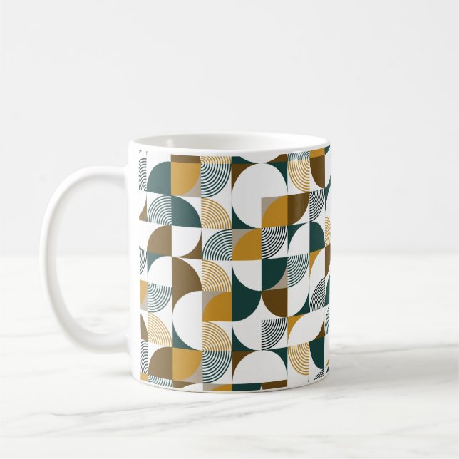 Modern seamless geometrical shape pattern coffee mug (Left)