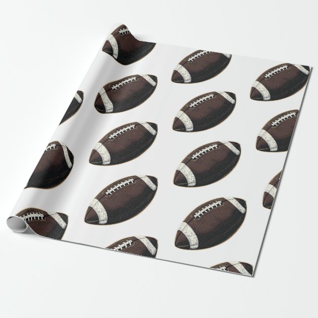 Modern Seamless Pattern American Football Wrapping Paper (Unrolled)