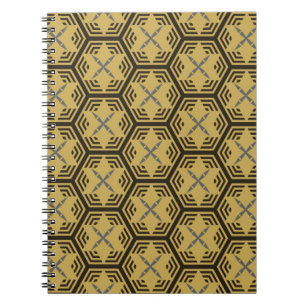 Modern seamless pattern, gold colour. Geometric B Notebook