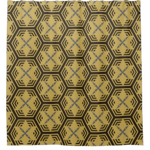 Modern seamless pattern, gold colour. Geometric B Shower Curtain