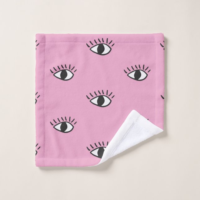 Modern seamless pattern with hand drawn eyes on pi wash cloth (Wash Cloth)