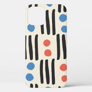 Modern seamless pattern with stripes and dots in b iPhone 12 case