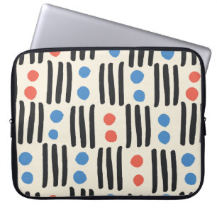 Modern seamless pattern with stripes and dots in b laptop sleeve
