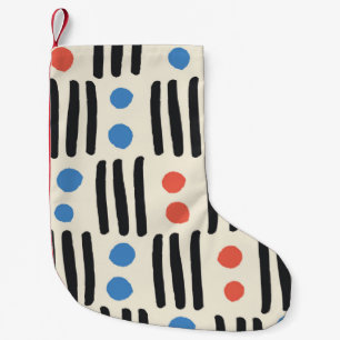 Modern seamless pattern with stripes and dots in b small christmas stocking