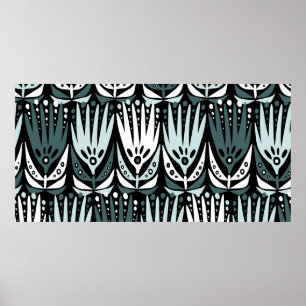Modern seamless vintage abstract pattern with simp poster