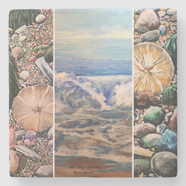  MODERN SEASCAPE PAINTINGS STONE COASTER (Front)