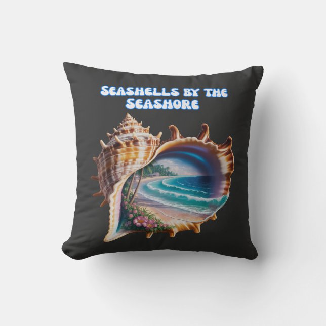 Modern Seashells  by the Seashore  Cushion (Front)