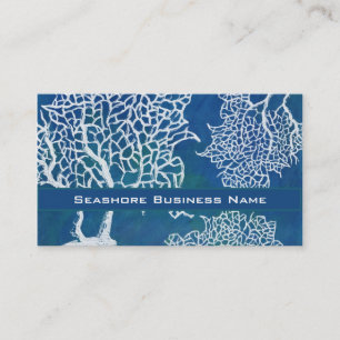 Modern Seashore Beach Ocean Coral Water Business Business Card