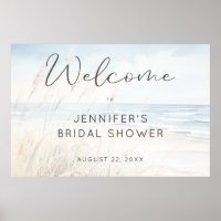 Modern Seaside Watercolor Wedding Welcome