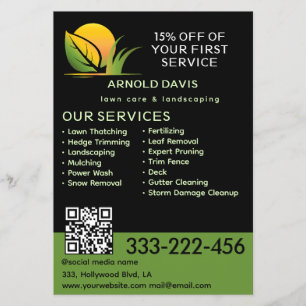 Modern seasonal lawn care and landscaping logo Flyer
