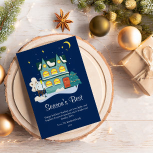 Modern Seasons Best Christmas Flat  Holiday Card