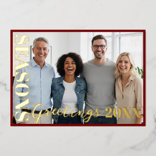 Modern Seasons Greetings Company Logo Photo Gold