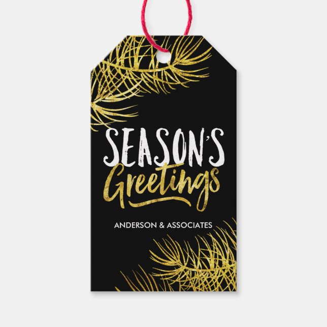 Modern Season's Greetings Gift Tags (Front)