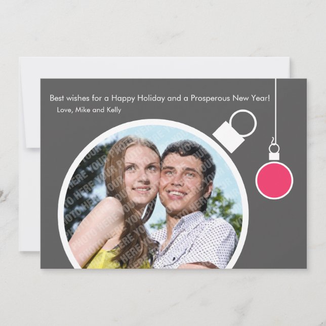 Modern Season's Greetings Photo Flat Card (Front)