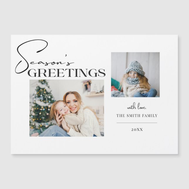 Modern Season's Greetings Typography 2-Photo (Front)