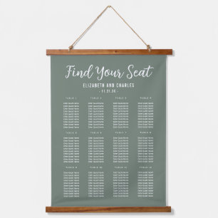 Modern Seating Chart Wood Topped Wall Tapestry