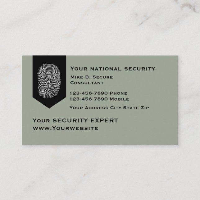 Modern Security Services Business Card (Front)