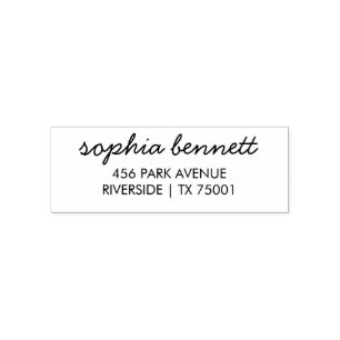 Modern Self Address Rubber Stamp