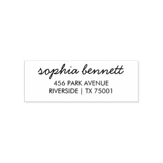 Modern Self Address Rubber Stamp