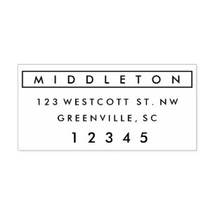 Modern self-inking return address stamp