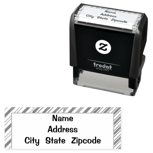 Modern Self Inking Rubber Stamp (Black and White design address labels!)