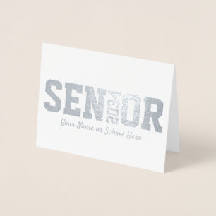 Modern Senior Block Letter Any Year Graduation Foil Card