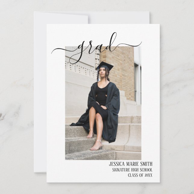 Modern Senior Graduate Announcement Photo Collage  (Front)