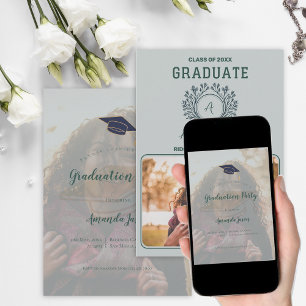 Modern Senior Graduation Photo Party Invitation